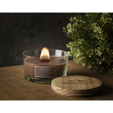 Logo trade promotional giveaways image of: Wooosh Flame Scented Candle Dark Amber