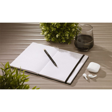 Logo trade promotional merchandise image of: Bamboo Journal Naked Spine Paper Notebook Black A5