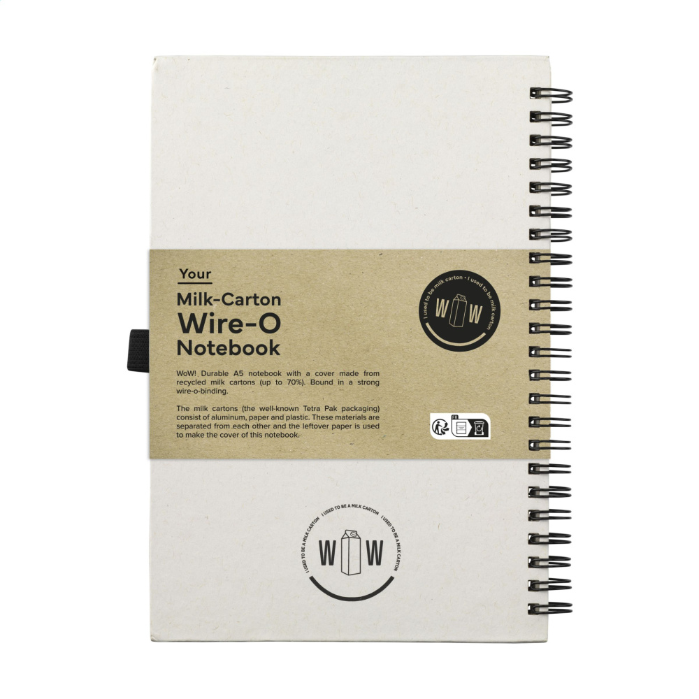 Logo trade business gifts image of: Milk-Carton Wire-O Paper Notebook A5
