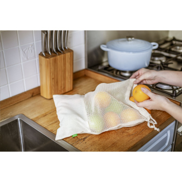 Logotrade advertising product picture of: Natura Organic GOTS Mesh Bag (120 g/m²) fruit bag