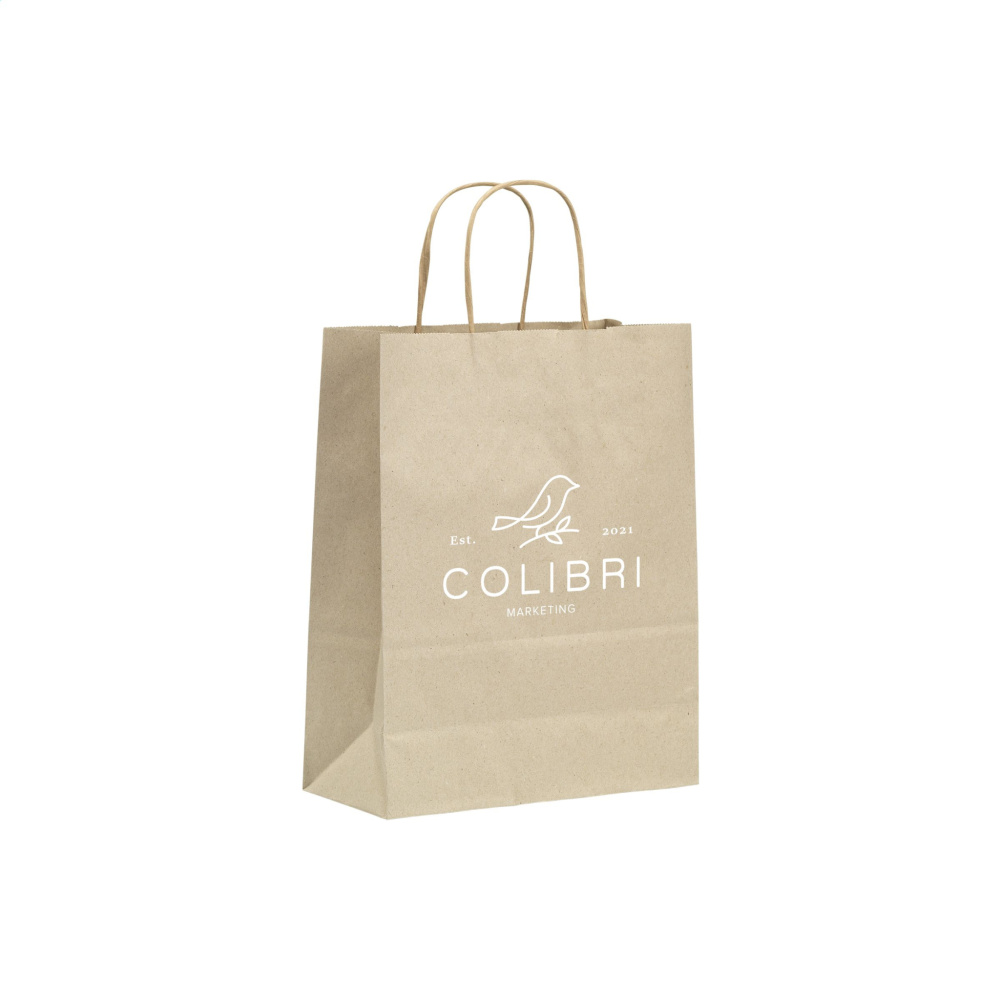 Logo trade promotional merchandise picture of: Leaf It Bag recycled grass paper (90 g/m²) S