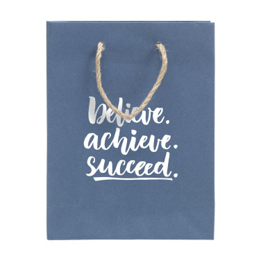 Logo trade promotional merchandise picture of: Leaf It Bag recycled with jeans fibres (180 g/m²) S