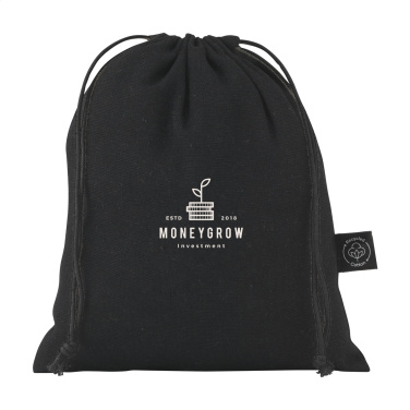 Logo trade promotional item photo of: Gift Pouch GRS Recycled Cotton (150 g/m²) S