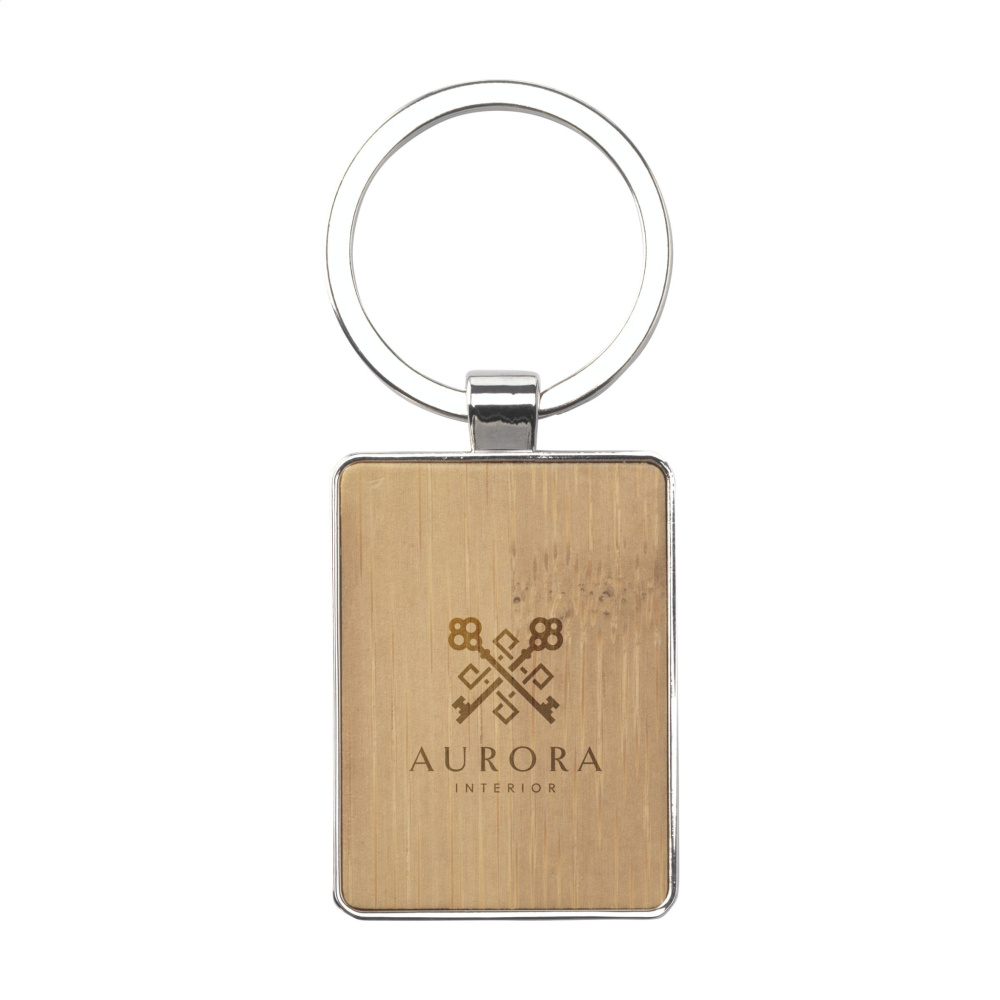 Logotrade corporate gift picture of: Bamboo Key Rectangle keyring
