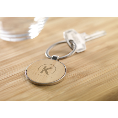 Logo trade promotional gifts image of: Bamboo Key Circle keyring