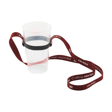 Logo trade promotional merchandise photo of: Lanyard Sublimation RPET 1.5 cm with Cup holder