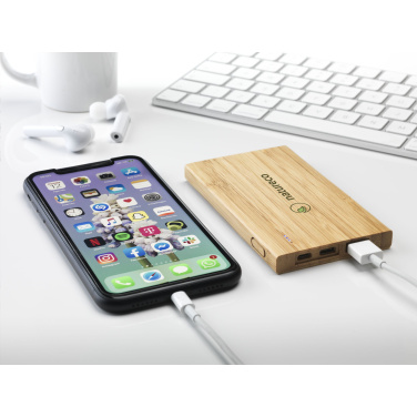 Logo trade promotional giveaway photo of: Bamboo 4000 Powerbank external charger