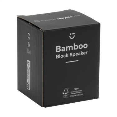 Logotrade advertising product picture of: Bamboo Block Speaker with wireless charger