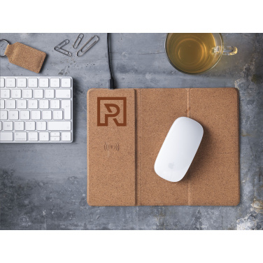 Logo trade promotional gift photo of: Cork Wireless Charging Mousepad