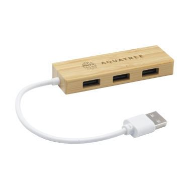 Logo trade promotional giveaways image of: Bamboo USB Hub