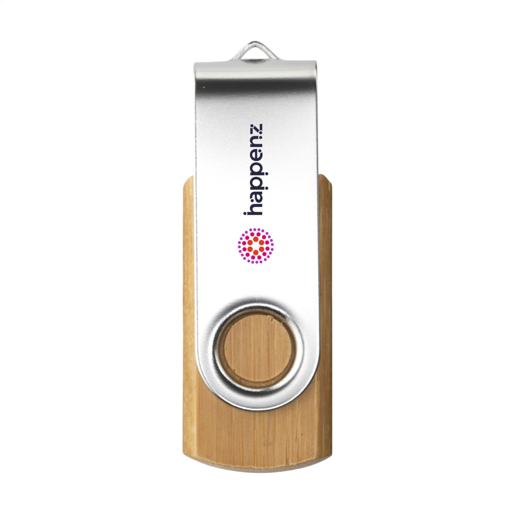 Logo trade promotional item photo of: USB Twist Bamboo 8 GB
