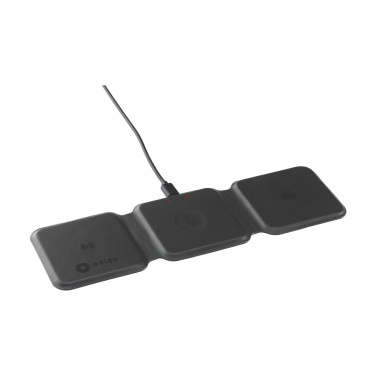 Logo trade promotional merchandise image of: TriCharge RCS  Recycled PU Wireless Charger
