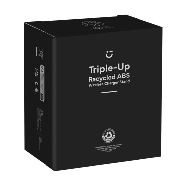 Logo trade promotional giveaway photo of: Triple-Up RCS Recycled ABS Wireless Charger Stand