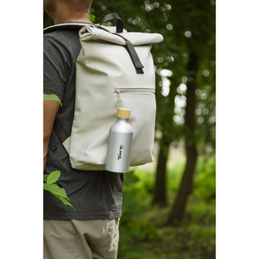 Logotrade corporate gift picture of: AluBamboo GRS Recycled Alu 500 ml water bottle