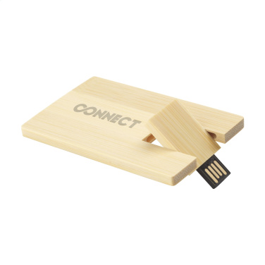 Logo trade promotional merchandise photo of: CreditCard USB Bamboo 32 GB