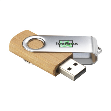 Logo trade promotional giveaways picture of: USB Twist Bamboo from stock 8 GB
