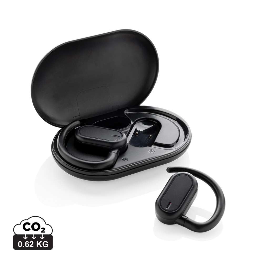 Logotrade promotional items photo of: Fitsound RCS recycled plastic open ear TWS earbuds