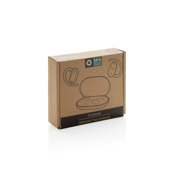 Logo trade corporate gifts picture of: Fitsound RCS recycled plastic open ear TWS earbuds