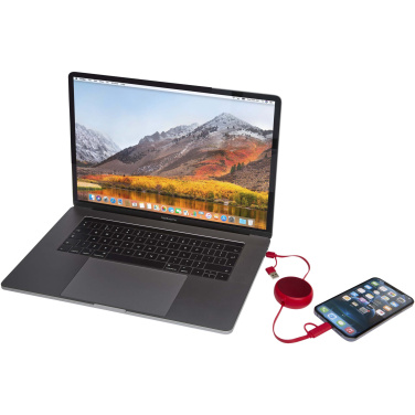 Logotrade promotional merchandise picture of: Alasia 5-in-1 100 cm recycled plastic and aluminium retractable data sync and 45W fast charge cable