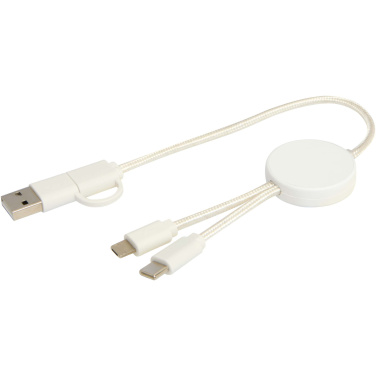 Logo trade promotional product photo of: Citala 5-in-1 recycled plastic 30 cm data sync and 27W fast charge cable