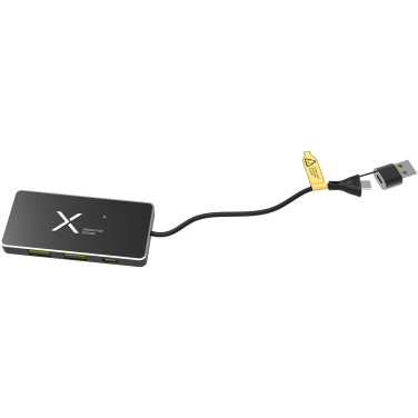 Logo trade corporate gifts image of: SCX.design H20 8-in-1 USB hub with dual input and 6-ports