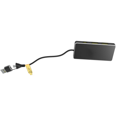 Logo trade advertising products image of: SCX.design H20 8-in-1 USB hub with dual input and 6-ports