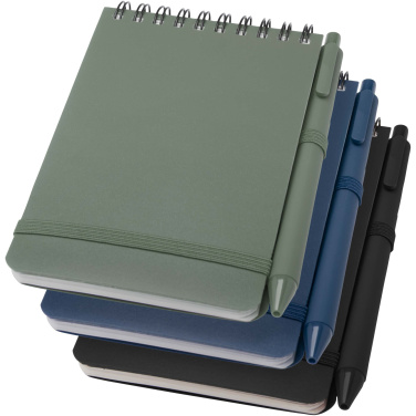 Logo trade promotional giveaways picture of: Thalaasa A6 hard cover ocean-bound notebook with ballpoint pen (black ink)