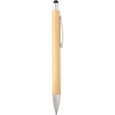 Logotrade promotional gift image of: Oblys bamboo ballpoint pen and mechanical pencil set (black ink)