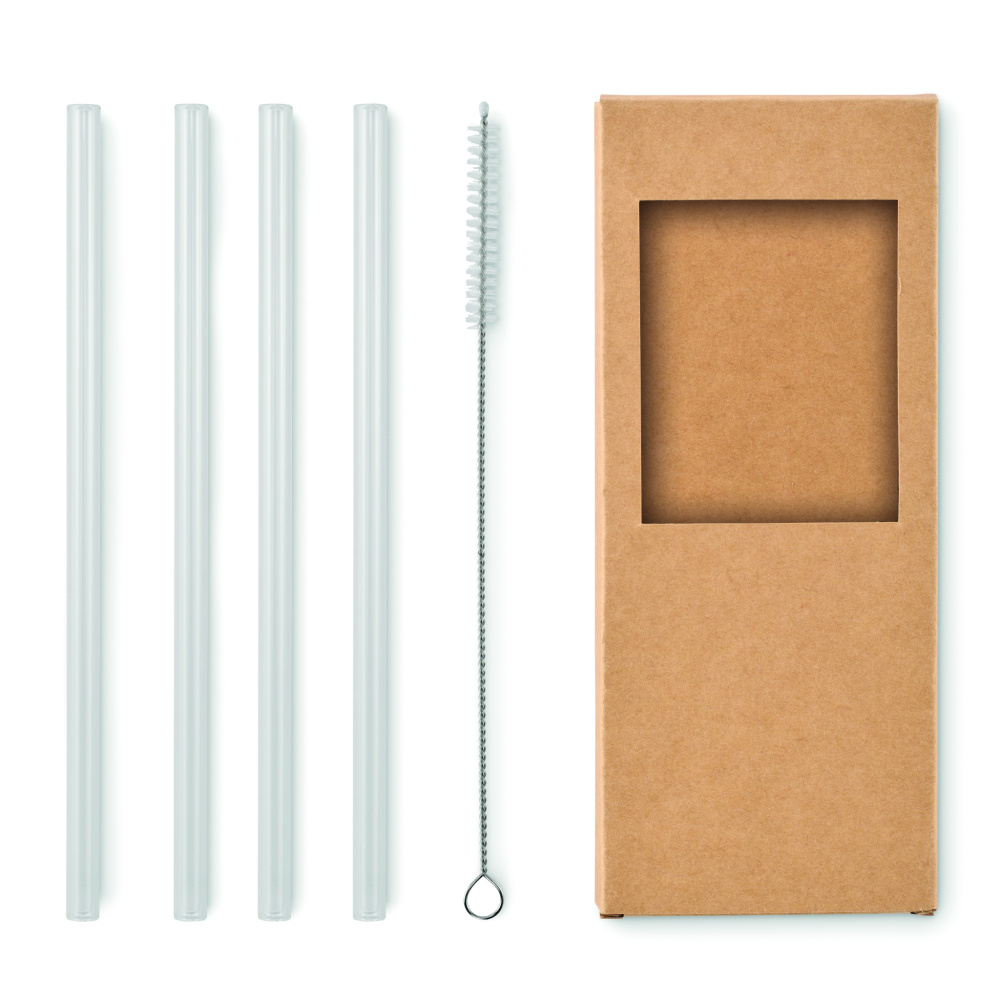 Logotrade business gift image of: 4 reusable glass straws