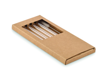 Logo trade promotional items picture of: 4 reusable glass straws