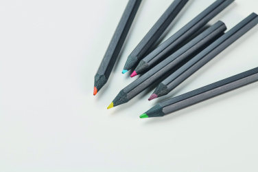 Logo trade promotional gifts image of: 6 black colouring pencils