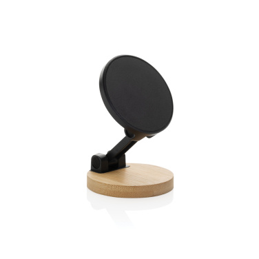 Logo trade corporate gifts picture of: Magmount RCS recycled plastic and bamboo phone stand