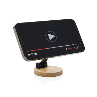 Logotrade promotional merchandise photo of: Magmount RCS recycled plastic and bamboo phone stand