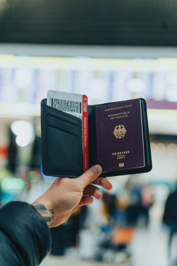 Logo trade corporate gifts picture of: Trackmate RCS rpolyester passport holder worldwide locating
