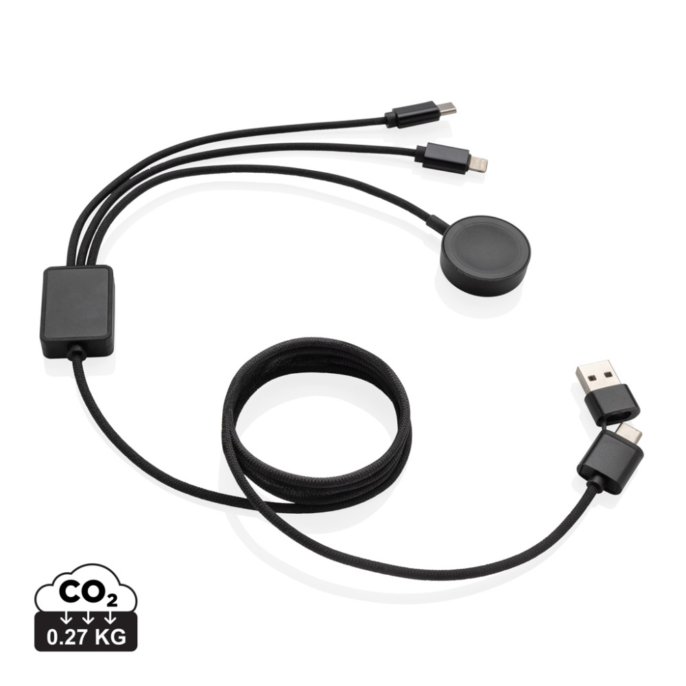 Logotrade advertising products photo of: Terra RCS rPET 6-in-1 charging cable with watch charger