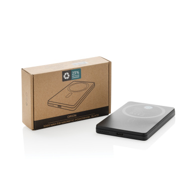 Logotrade business gift image of: Orion RCS recycled aluminum 5000 mah 5W magnetic powerbank