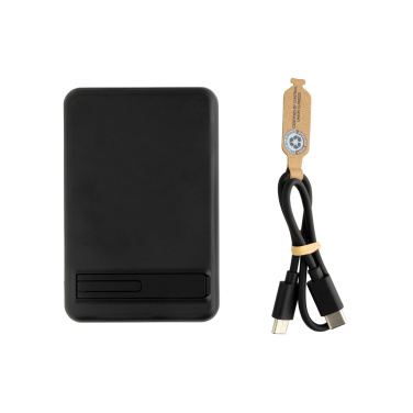 Logotrade promotional merchandise image of: Zen RCS rplastic 5000 mah 5W magnetic bamboo powerbank