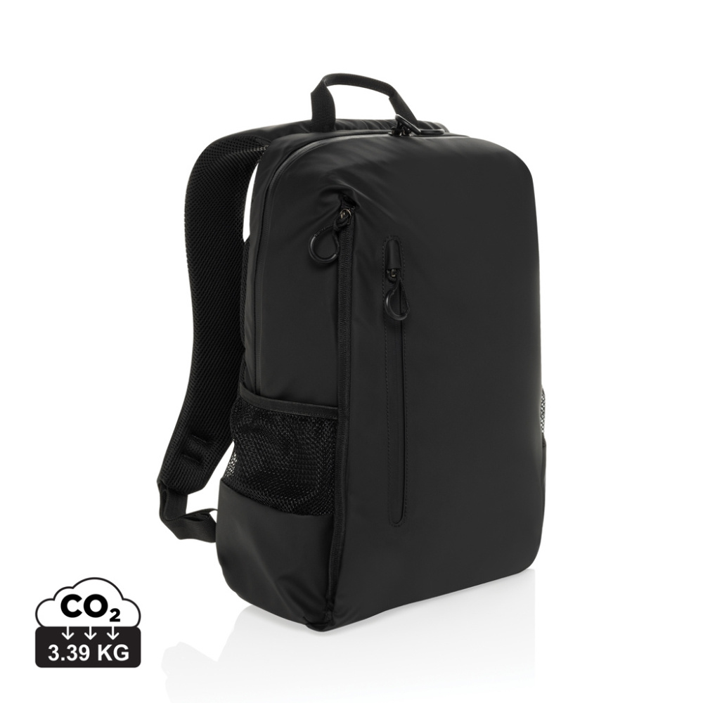 Logo trade advertising products picture of: Lima Aware™ RPET water resistant 15.6 laptop backpack