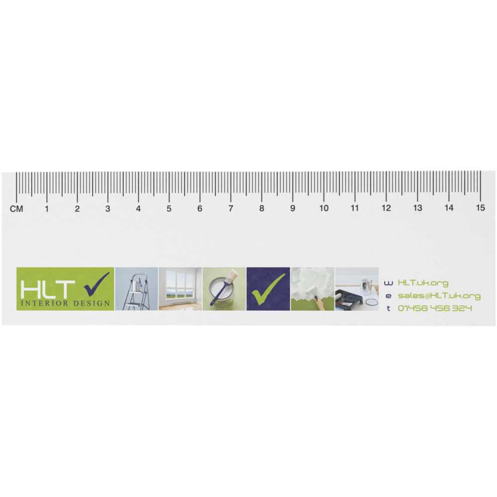 Logotrade promotional merchandise photo of: Sticky-Mate® recycled sticky notes with printed 15 cm ruler
