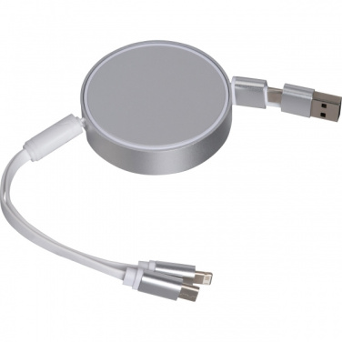 Logo trade promotional products image of: Charging cable made from recycled aluminum Ostend