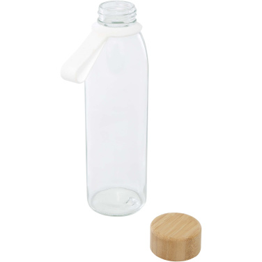 Logo trade corporate gift photo of: Porto 500 ml glass water bottle with silicone handle and bamboo lid