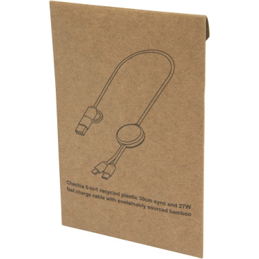 Logotrade promotional item picture of: Citala 5-in-1 recycled plastic 30 cm data sync and 27W fast charge cable