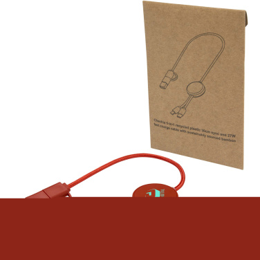 Logotrade corporate gift image of: Citala 5-in-1 recycled plastic 30 cm data sync and 27W fast charge cable