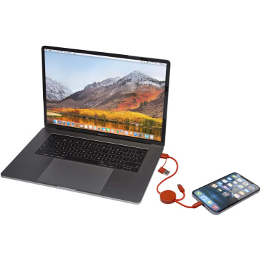 Logo trade advertising product photo of: Citala 5-in-1 recycled plastic 30 cm data sync and 27W fast charge cable