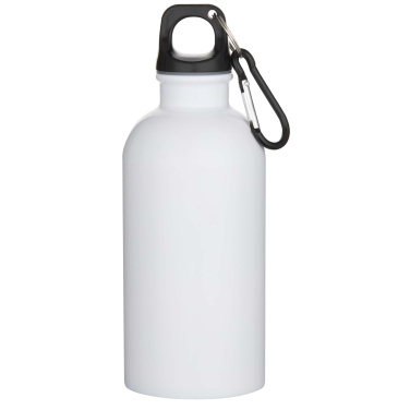 Logotrade promotional giveaway image of: Oregon 400 ml sublimation RCS recycled single wall stainless steel water bottle with carabiner