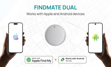 Logo trade promotional gifts picture of: Findmate Dual RCS recycled plastic item finder IPX 5