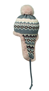 Logo trade promotional giveaways image of: Knitted beanie with ear flap