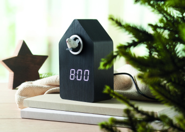 Logo trade promotional gift photo of: MDF cuckoo alarm clock