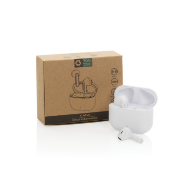 Logo trade promotional merchandise image of: Tunevo RCS recycled plastic wireless earbuds