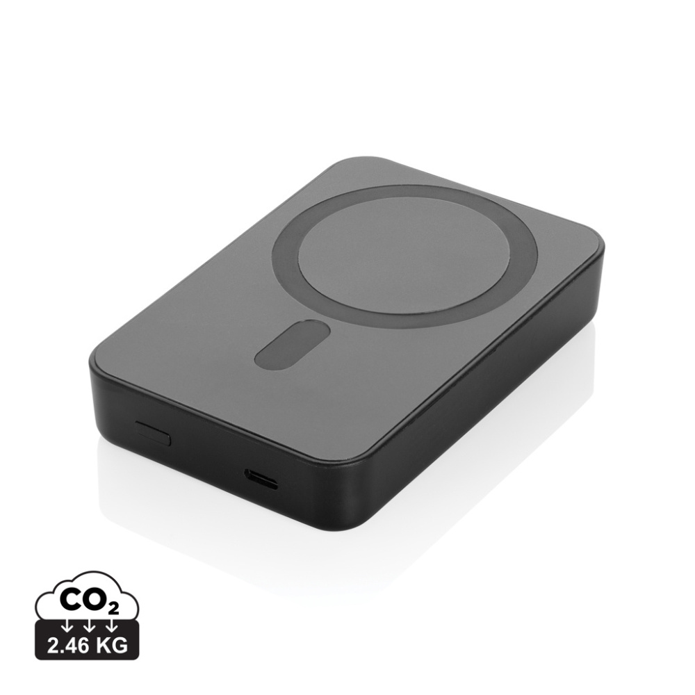 Logo trade promotional gifts image of: Amporia RCS recycled plastic 10.000mAh magnetic powerbank